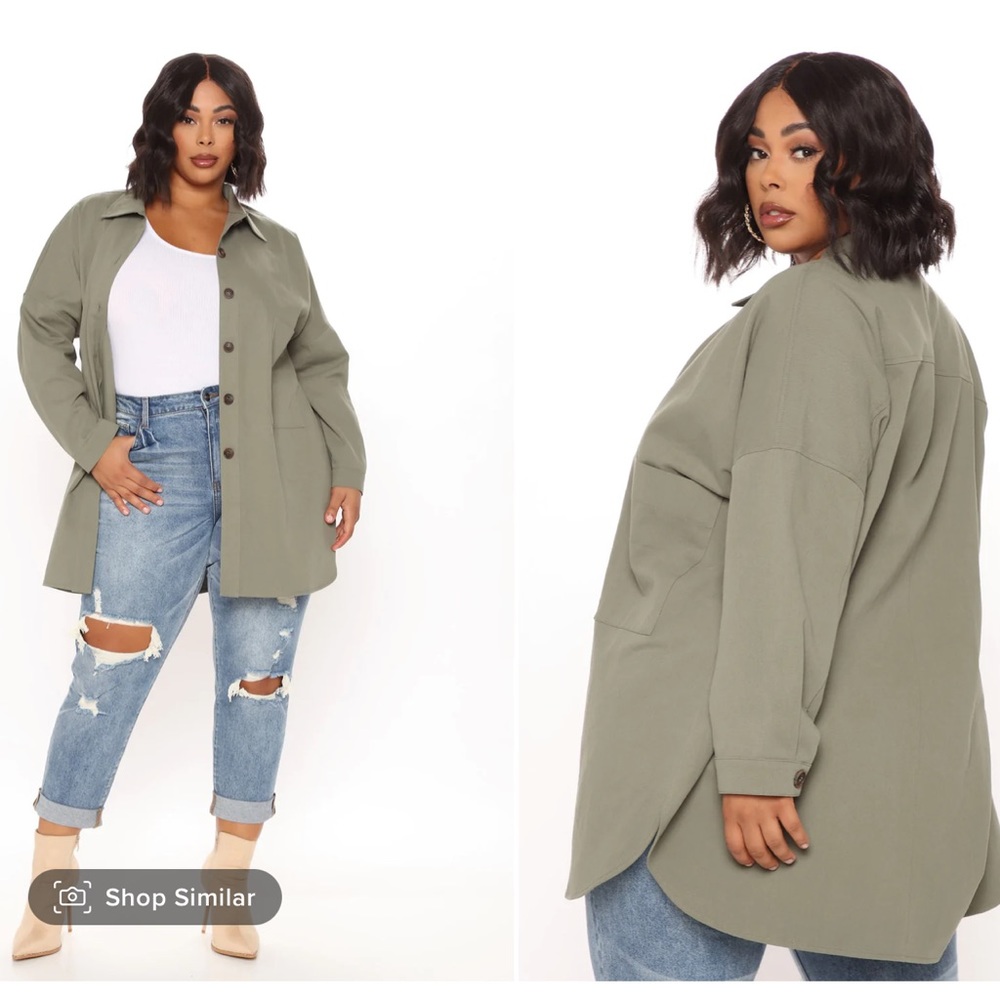 Olive shacket